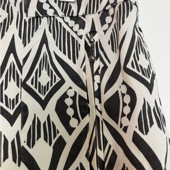 Anthropologie Cartonnier Pull On Lined Boho Print Shorts Size Large Black Cream - Picture 2 of 9
